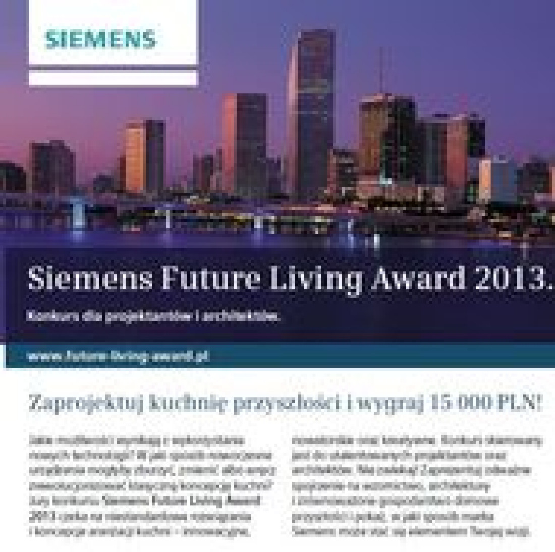 Siemens Future Living Award – wyjątkowy konkurs dla projektantów i architektów