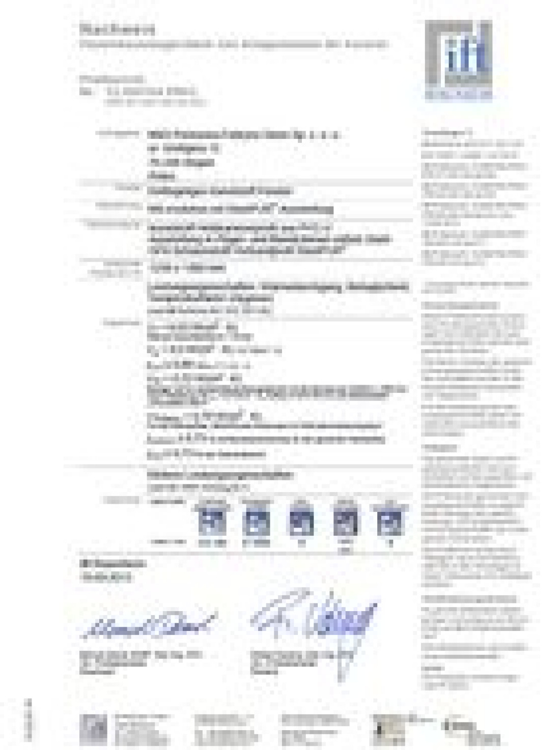 Certyfikat ift Rosenheim dla okien MS evolution 