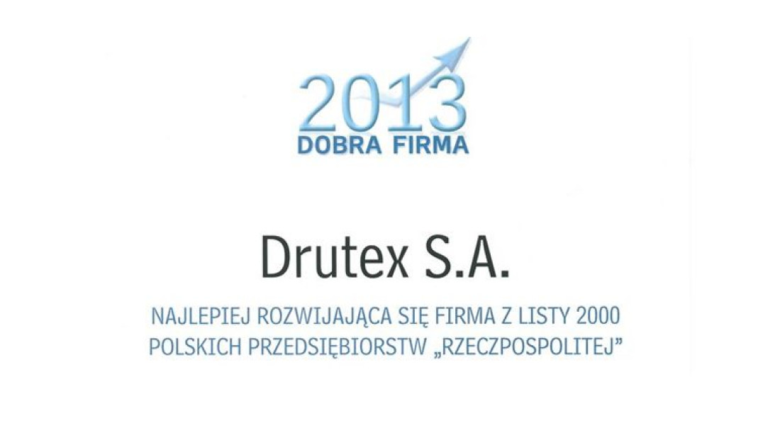 DRUTEX wśród 20 najlepszych firm w polsce!