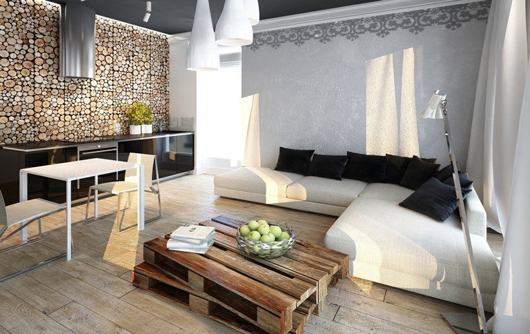 Panele_Pure_z_serii_Wood_Collection - aranżacja Stegu