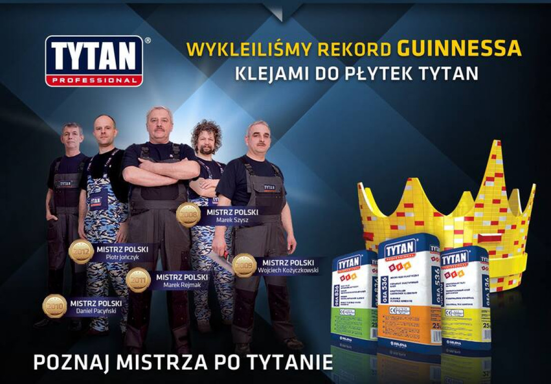 Klej do glazury TYTAN GEA 536 zwycięzcą konkursu "NAJPOPULARNIEJSZY KLEJ ROKU 2013”