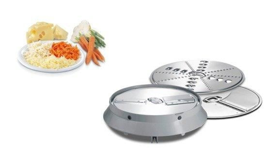 Kompletny zestaw tarcz ze stali szlachetnej gwarantuje uzyskiwanie pewnych rezultatów krojenia w plastry i wiórki