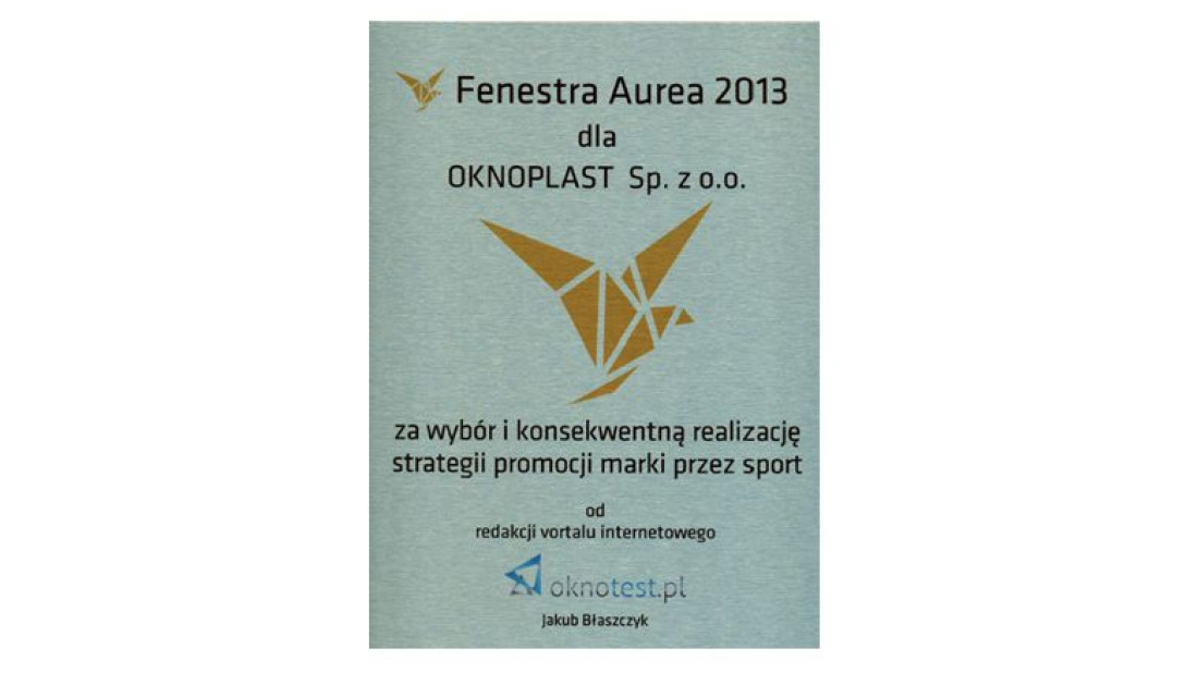 Fenestra Aurea dla OKNOPLAST