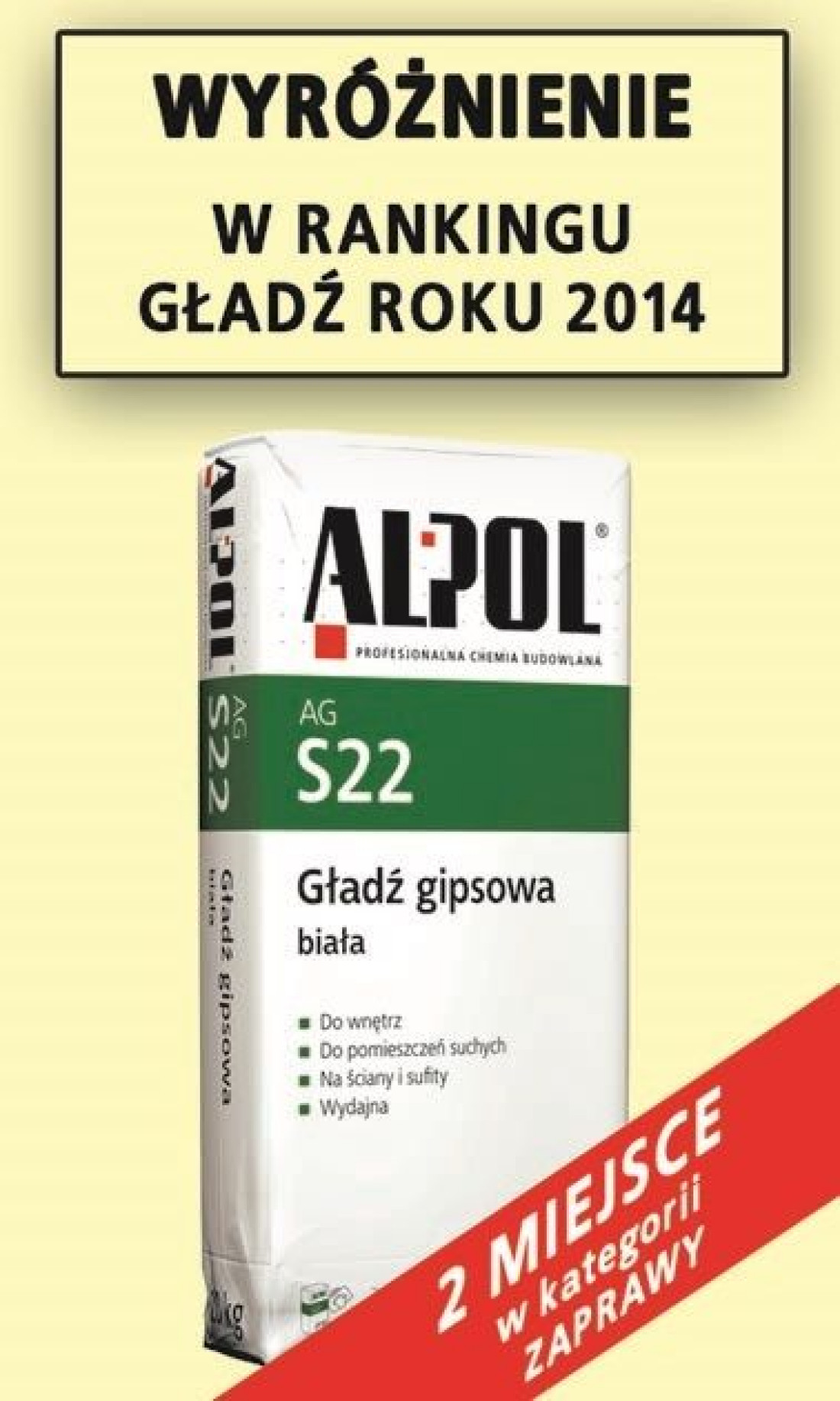 Firma ALPOL otrzymała WYRÓŻNIENIE w rankingu Gładź roku 2014