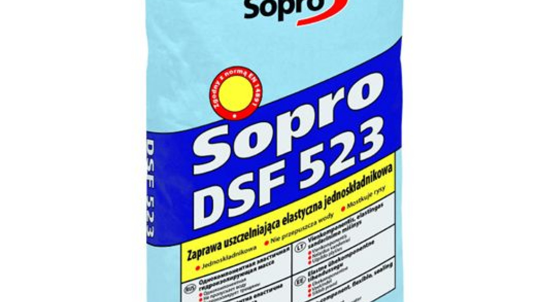 Jednoskładnikowa zaprawa hydroizolacyjna Sopro DSF® 523 do prac ogrodowych