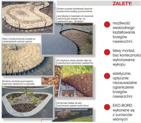 Zalety - Elastyczne i trwałe obrzeża EKO-BORD SYSTEM