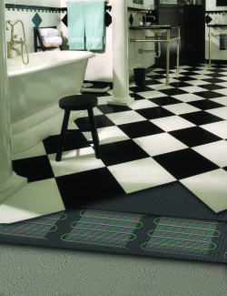 Elektryczne ogzrewanie podogowe ułożone pod płytkami ceramicznymi