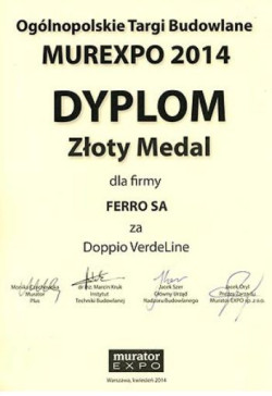 Złoty Medal MUREXPO 2014 dla ekologicznego natrysku Doppio VerdeLine firmy FERRO