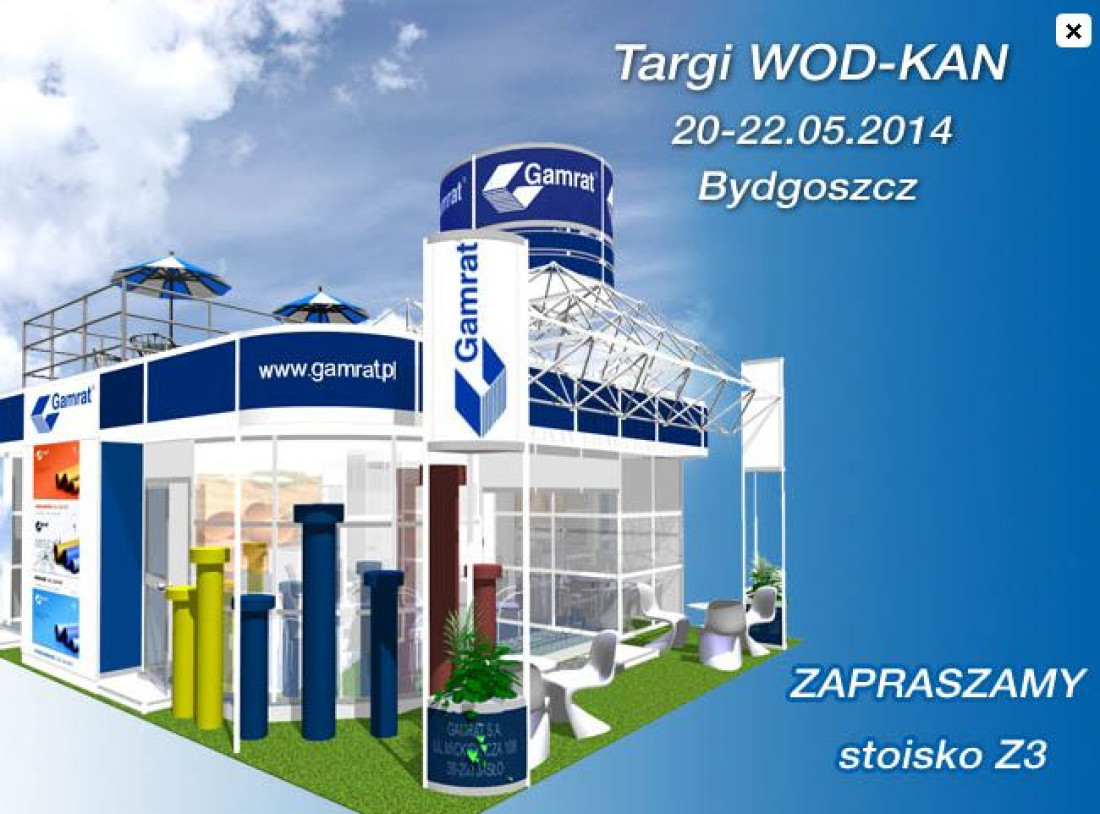 Firma GAMRAT zaprasza na Targi WOD-KAN w Bydgoszczy w dniach 20-22.05.2014