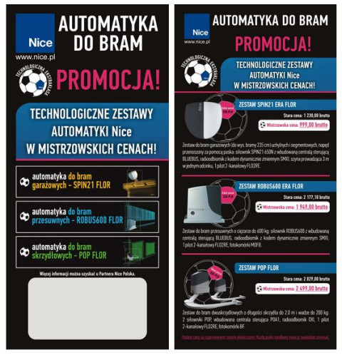 Promocja - Technologiczne zestawy Nice w mistrzowskich cenach do 30.05.2014 r.!