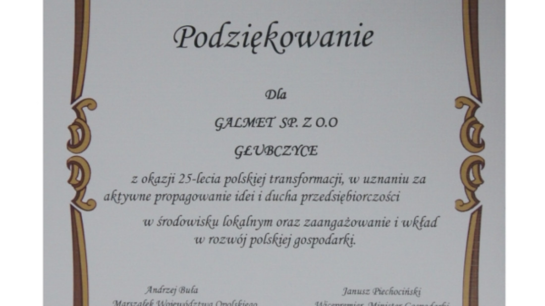 Opolska Marka 2013 dla Galmet