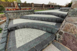 Buszrem kostka Kreta płukana szara i grafit, Palisada Piazza grafit