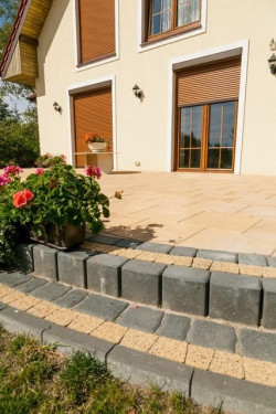 Buszrem płyta tarasowa Piaskowiec, palisada Piazza