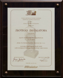 Pompa ciepła Caliane nagrodzona statuetką Złotego Instalatora 2013