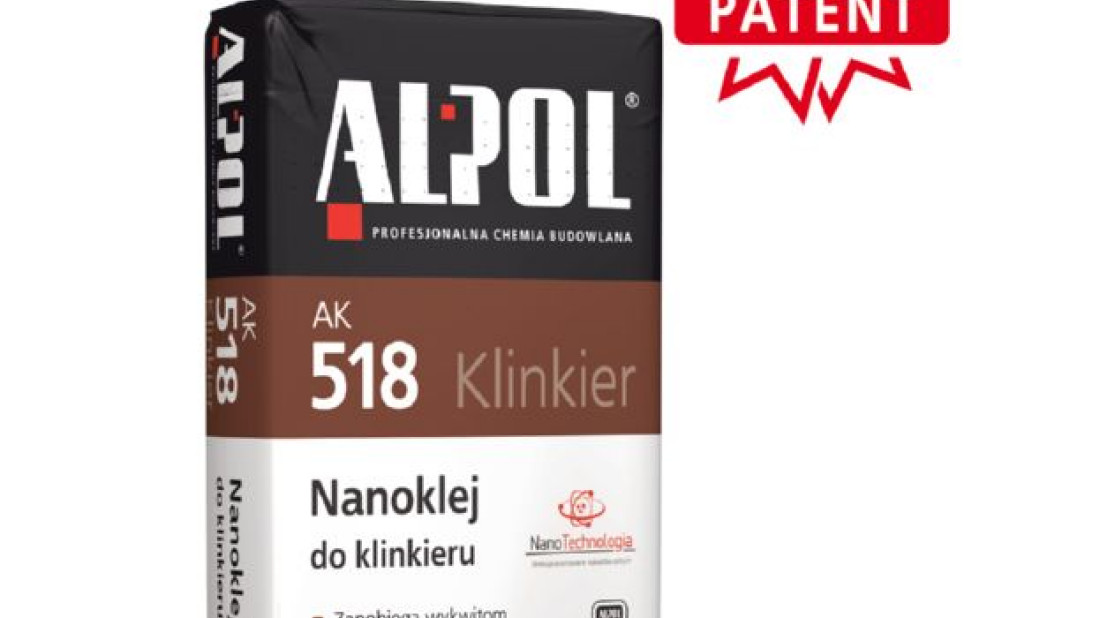 Firma Alpol Gips uzyskała patent na ALPOL AK 518 Nanoklej 