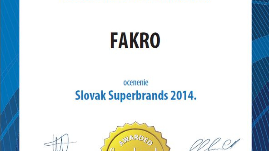 Marka FAKRO otrzymała nagrodę Superbrands 2014 na Słowacji