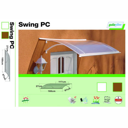 Zadaszenie SWING PC - kolor biały, brązowy