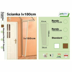 ŚCIANKA BOCZNA RONDO wys. 180cm - kolor biały, brązowy