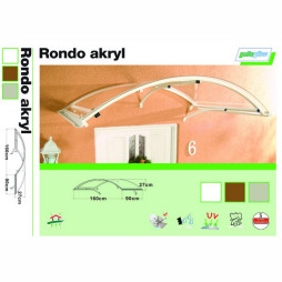 Zadaszenie RONDO ACRYL 90 - kolor biały, brązowy