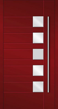 Konstrukcja drzwi panelowych oparta jest na termoizolowanych kształtownikach aluminiowych energooszczędnego systemu MB-86