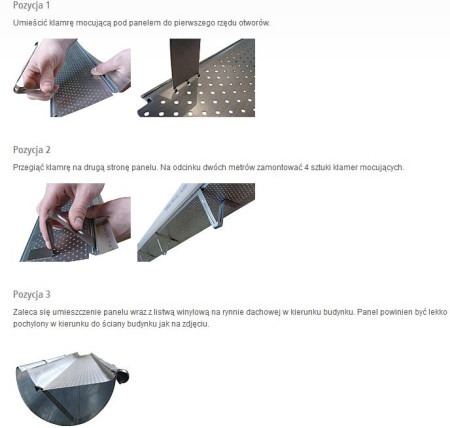 Instalacja panelu ochronnego przed liśćmi z blachy perforowanej Gutter Stark®