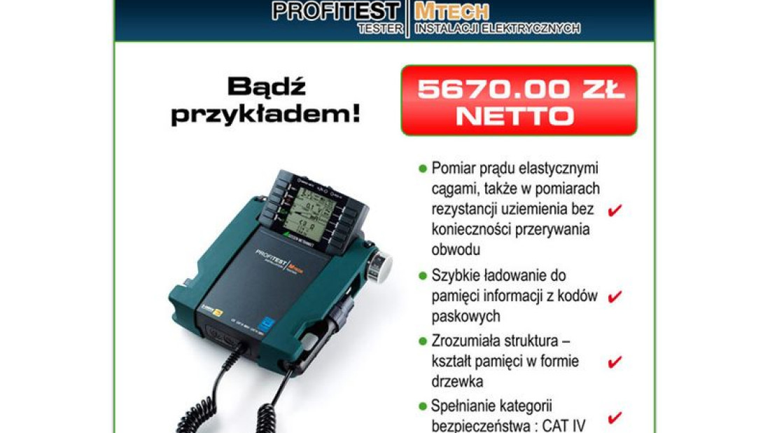 Promocja na tester instalacji elektrycznych PROFITEST MTECH firmy GOSSEN METRAWATT