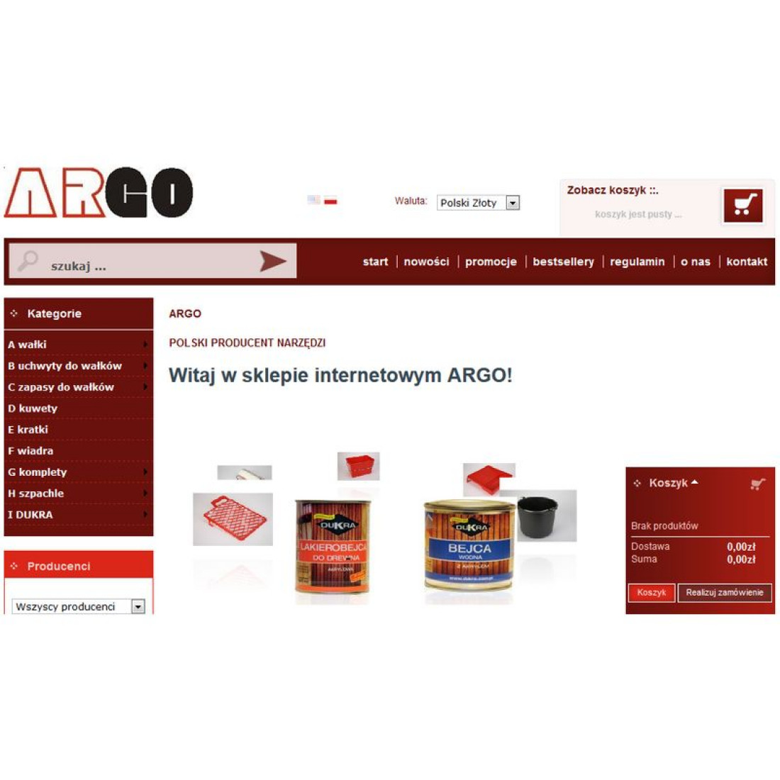 Sklep internetowy firmy ARGO