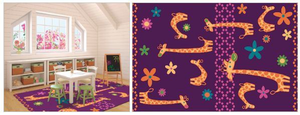 Dywan GIRAFFE - w dziewczęcym kolorze