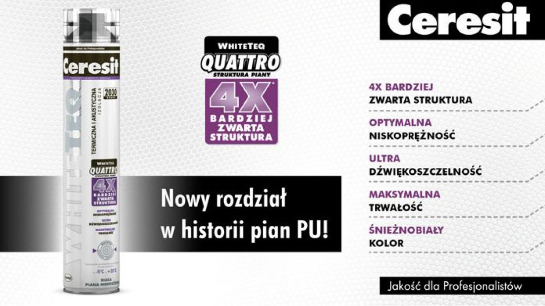 Ceresit WhiteTeQ Quattro - Biała piana montażowa