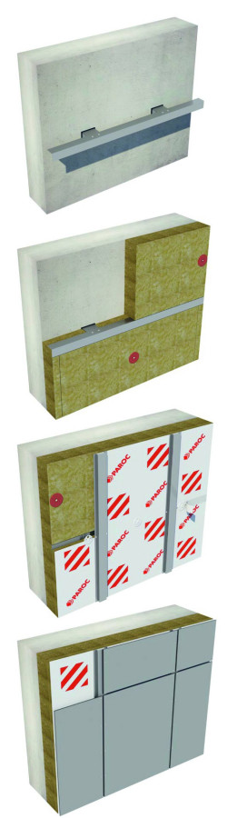 Konstrukcja masywnej ściany z podwójnym metalowym szkieletem - Paroc