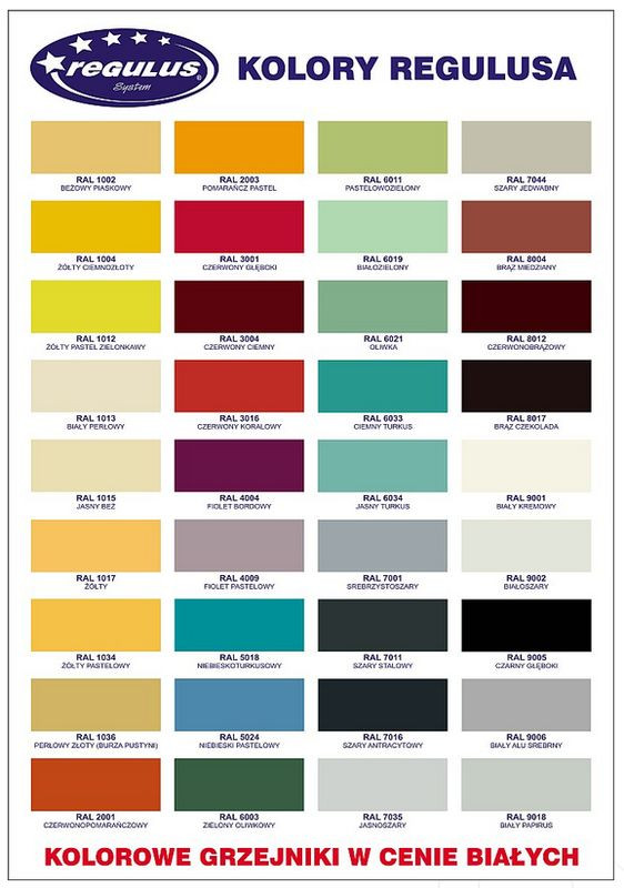 Grzejnik kolorowy w cenie białego - promocja na 36 kolorów Regulusa