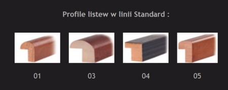 Skrzydła dostępne z listwami wykończeniowymi 01, 03, 04, 05 - DEWRO WRÓBEL