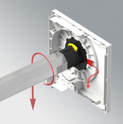 Podczas demontażu silnika lub odwijania rolety wystarcza wyciągnięcie czerwonej zasuwki.