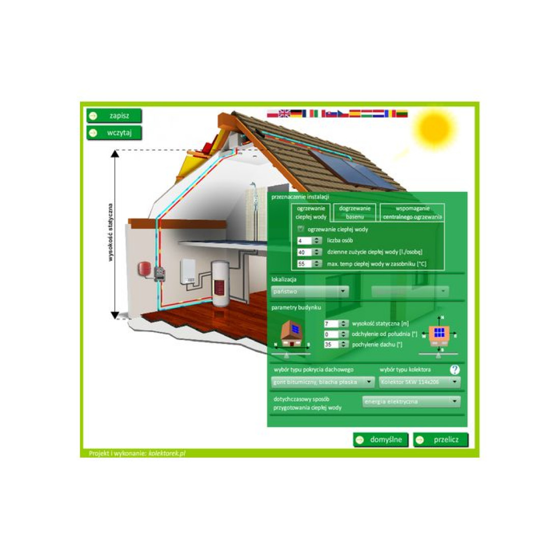 Kalkulator doboru elementów instalacji solarnej przedstawia firma FAKRO