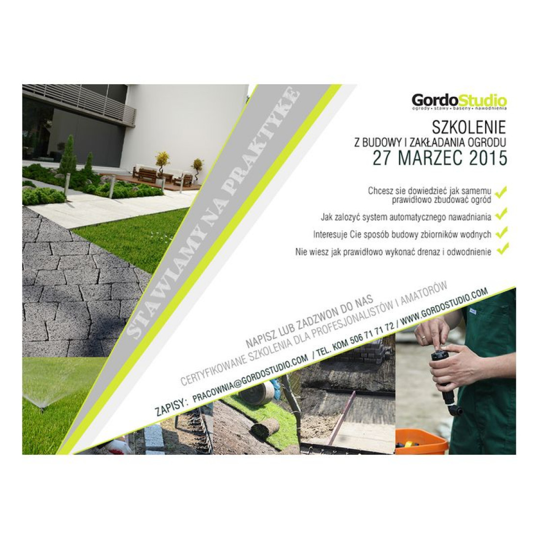 Gordo Studio zaprasza na szkolenie z budowy i zakładania ogrodu 27 marzec 2015