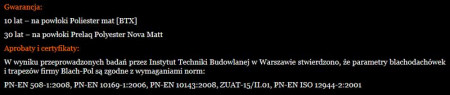 Blachodachówka karpiówka firmy BLACH-POL