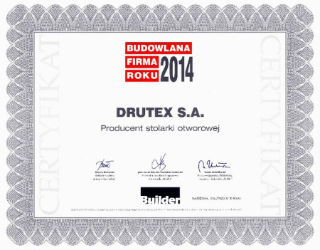 DRUTEX Budowlaną Firmą Roku