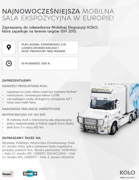 Sanitec KOŁO na targach ISH we Frankfurcie 10-14.03.2015