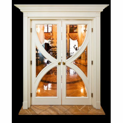 GD-8 Drzwi drewniane na wymiar wewnętrzne, pałacowe, szyba szkło szlifowane