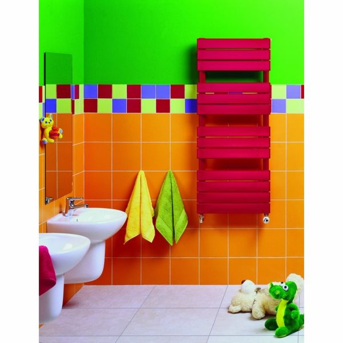 Forma i kolor w łazience - grzejniki Purmo