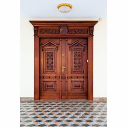 GD-12 Drzwi drewniane na wymiar zewnętrzne stylowe, rzeźbione