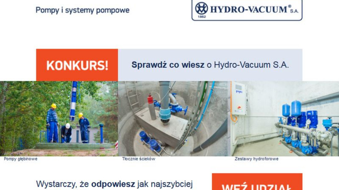 Konkurs Hydro-Vacuum trwa do 09.06.2015. Do wygrania tablety, dyski, zegarki