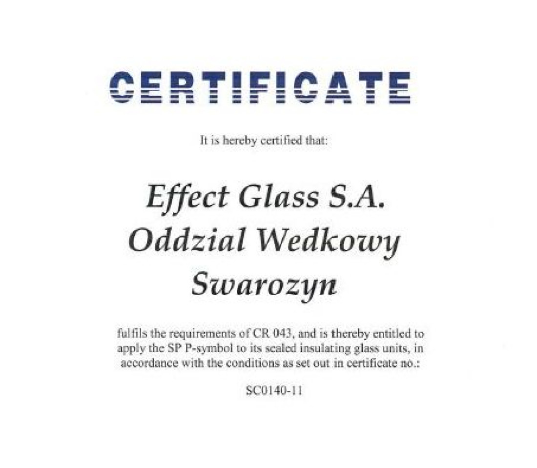 Szyby zespolone Effect Glass z certyfikatem P-Mark