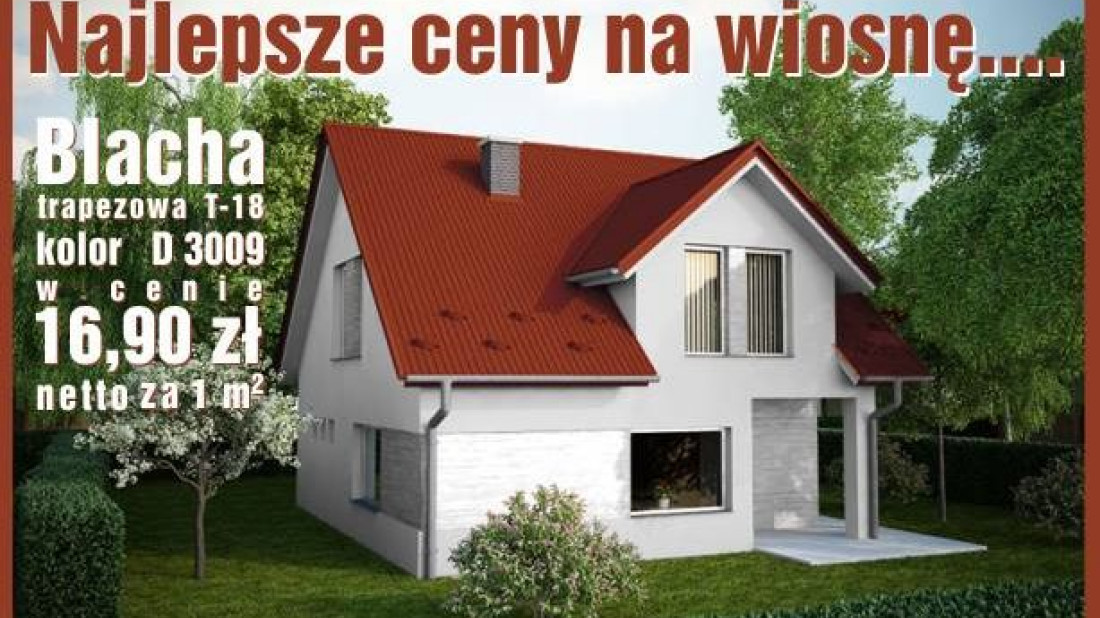 Promocja Budmax-Metal - Blacha trapezowa T-18 w cenie 16,90 netto zł/m2