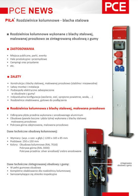 Rozdzielnice kolumnowe aluminiowe oraz z blachy stalowej w ofercie PCE