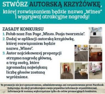 Słowne potyczki z Wineo - stwórz autorską krzyżówkę i wygrywaj atrakcyjne nagrody