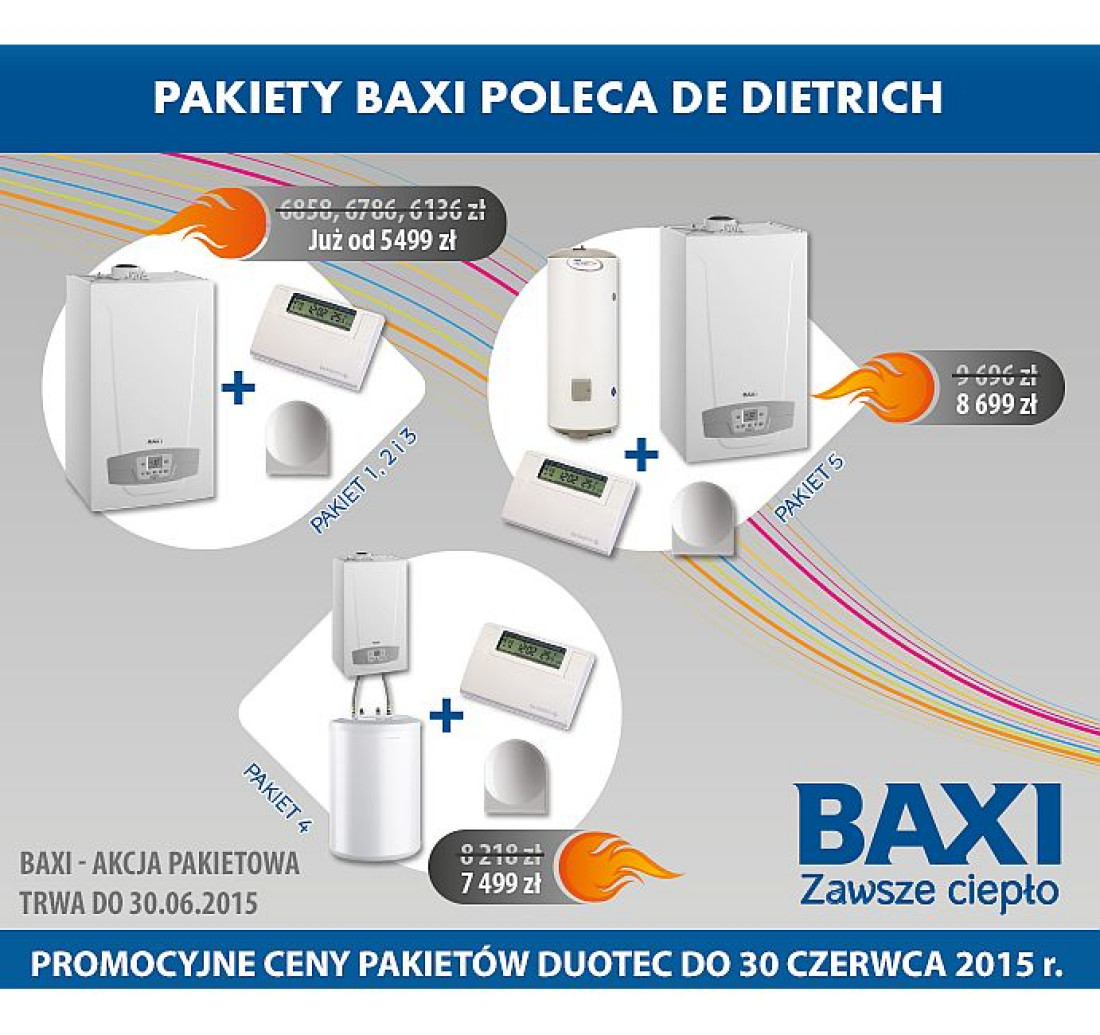 Promocja pakietowa BAXI firmy De Dietrich trwa do 30.06.2015