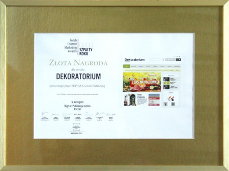 Złote i Srebrne Szpalty dla magazynu &quot;Dekoratorium&quot; przedstawia Śnieżka