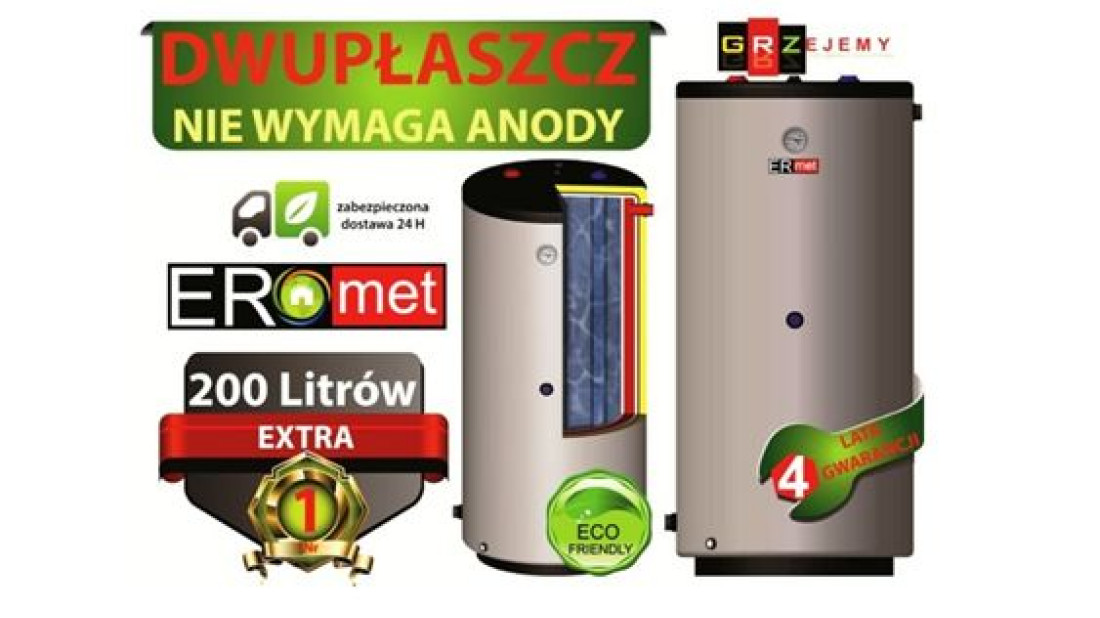 Dwupłaszczowy wymiennik pionowy 200 L