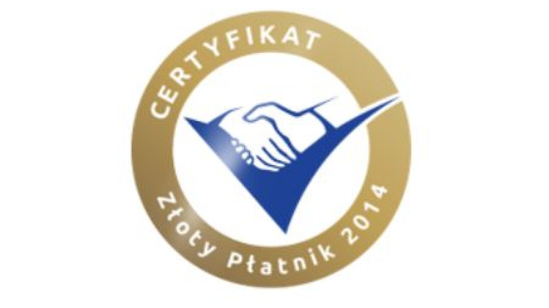 Certyfikat Złoty Płatnik 2014 dla firmy Ensto Pol